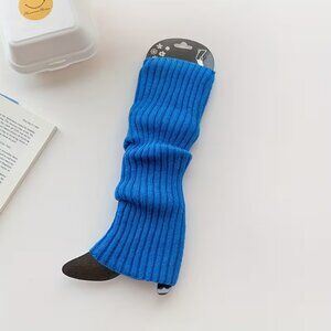 NEW Leg Warmers Blue Ribbed Knit